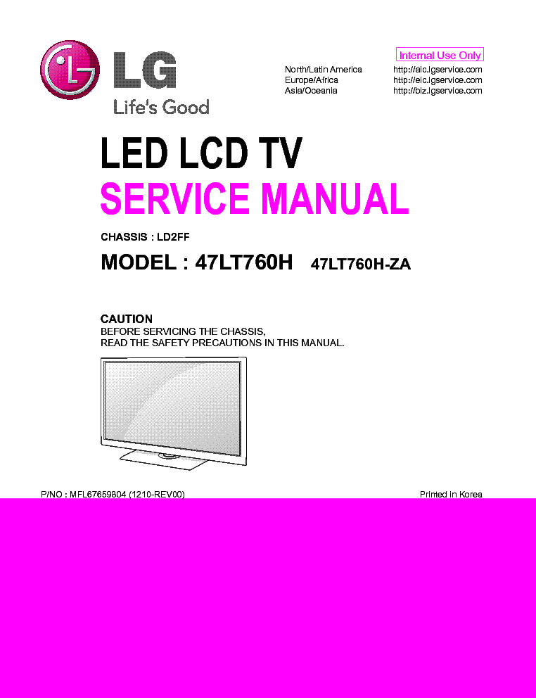 LG 47LT760H-ZA CHASSIS LD2FF MFL67659804 1210-REV00 service manual (1st page)