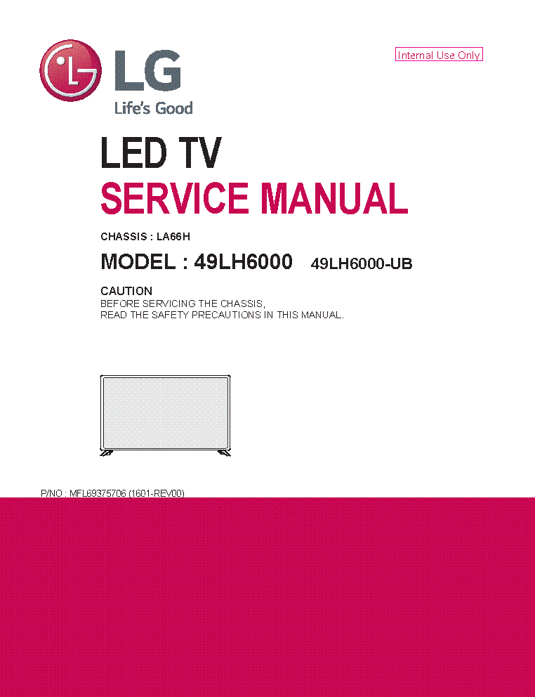 LG 49LH6000 UB CHASSIS LA66H service manual