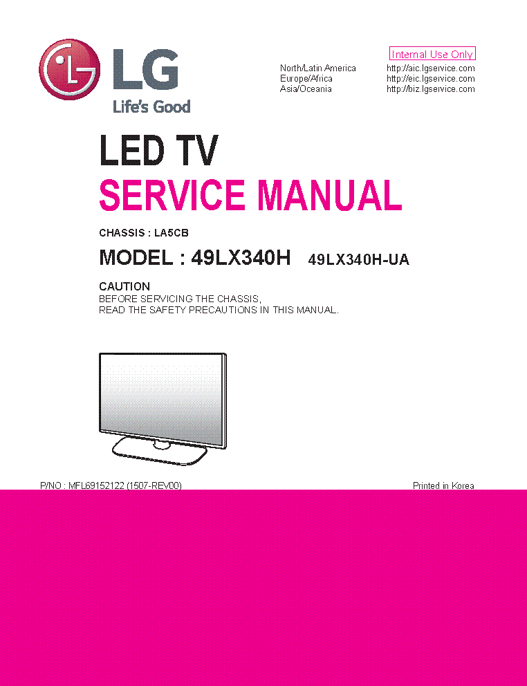 LG 49LX340H-UA CHASSIS LA5CB SM service manual (1st page)