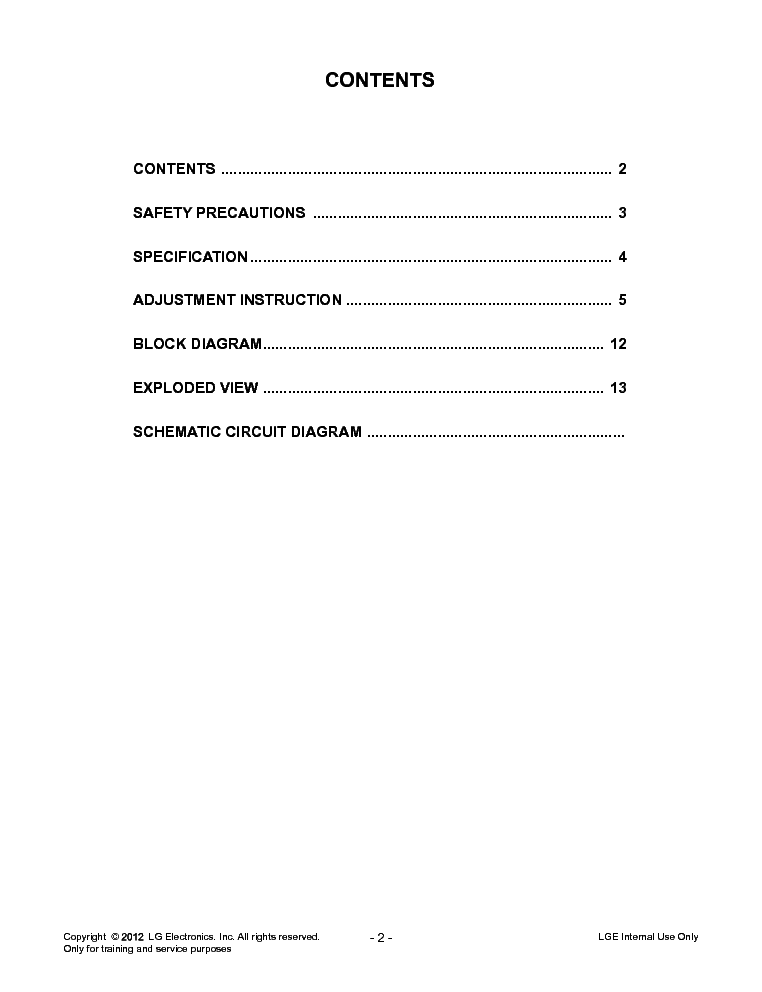 LG 50PA4500-SM CHASSIS PB23A service manual (2nd page)