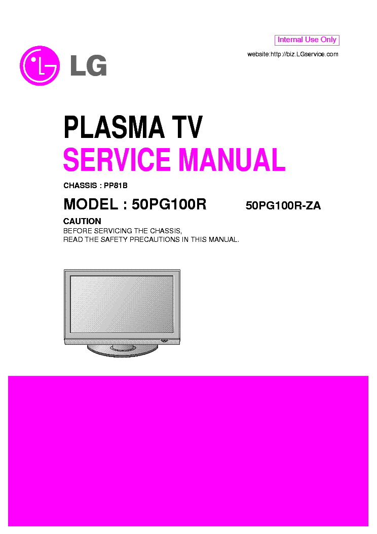 LG 50PG100R CHASSIS PP81B SM service manual (1st page)