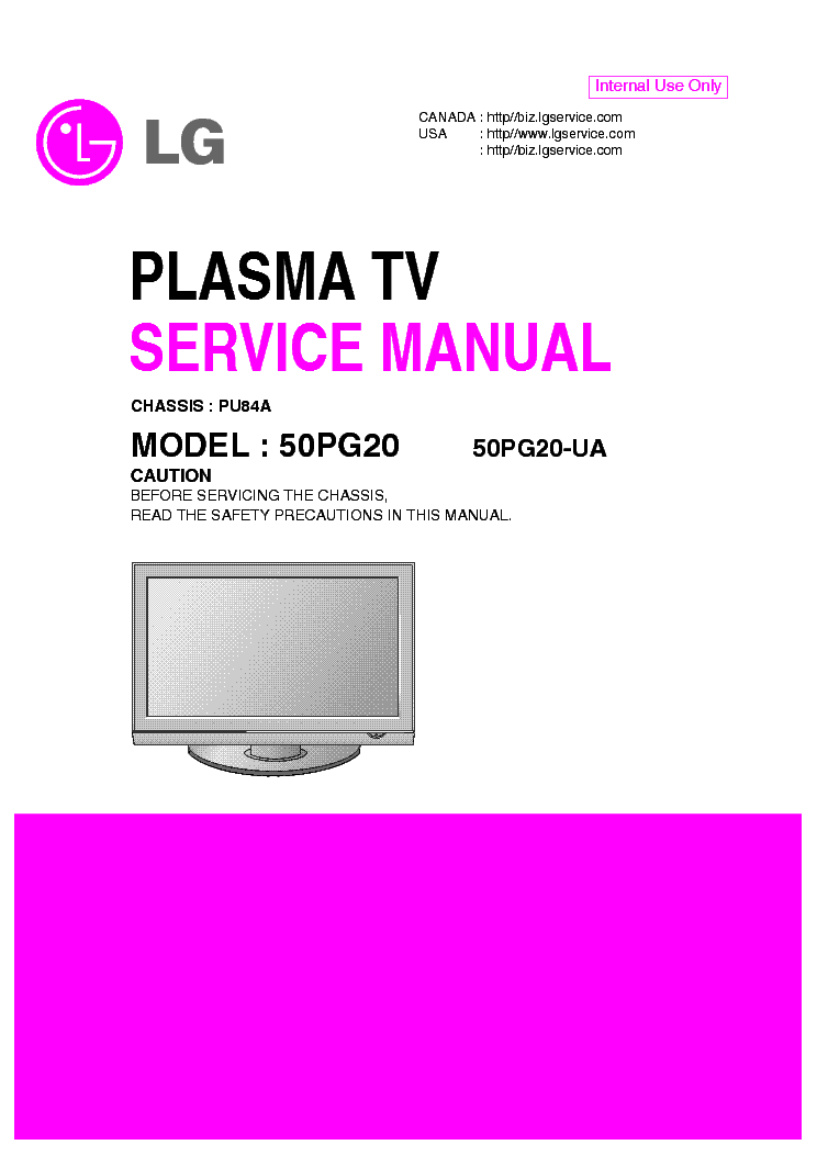 LG 50PG20-UA CHASSIS PU84A SM service manual (1st page)
