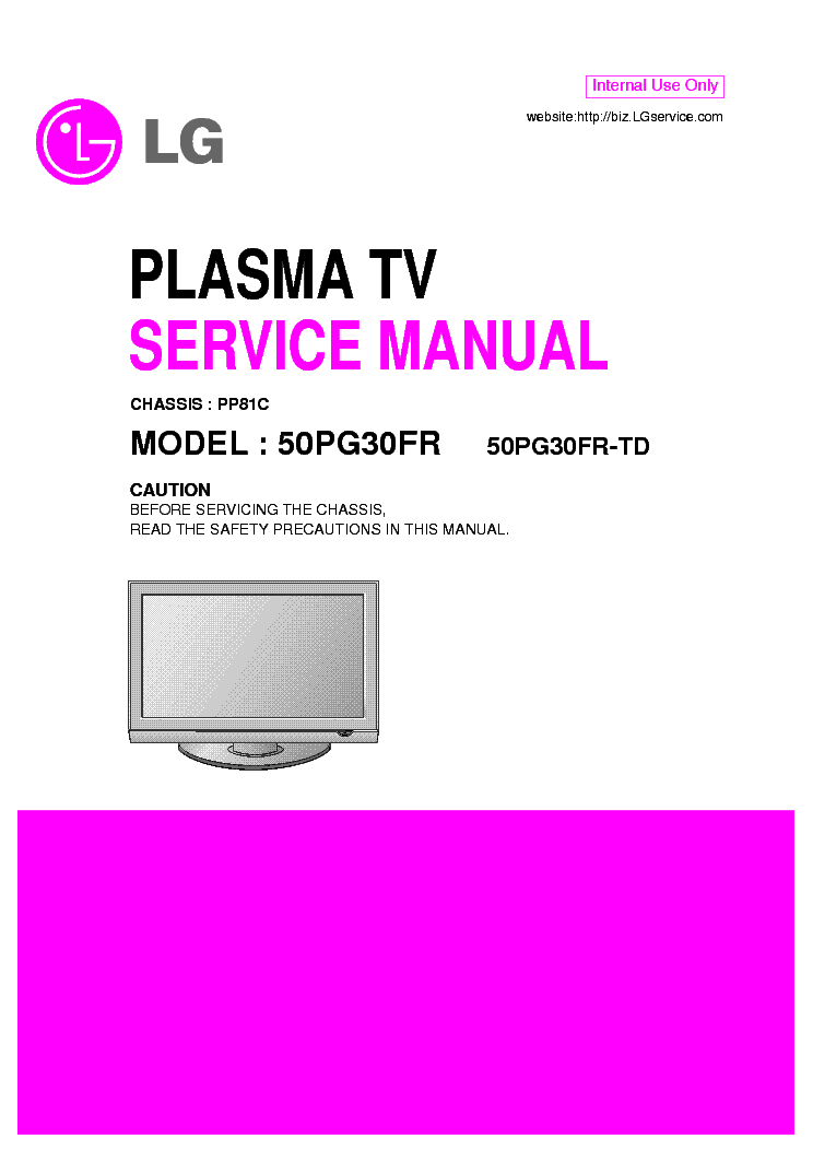 LG 50PG30FR CH PP81C service manual (1st page)