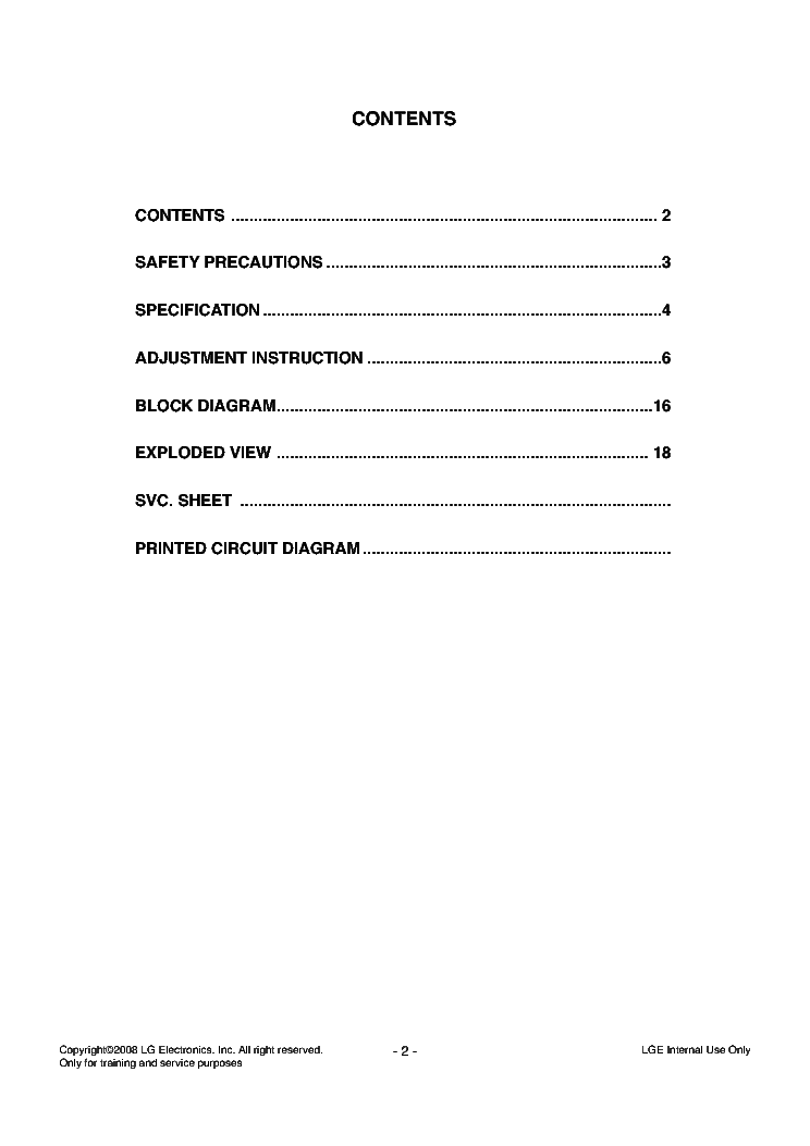LG 50PG30TR service manual (2nd page)
