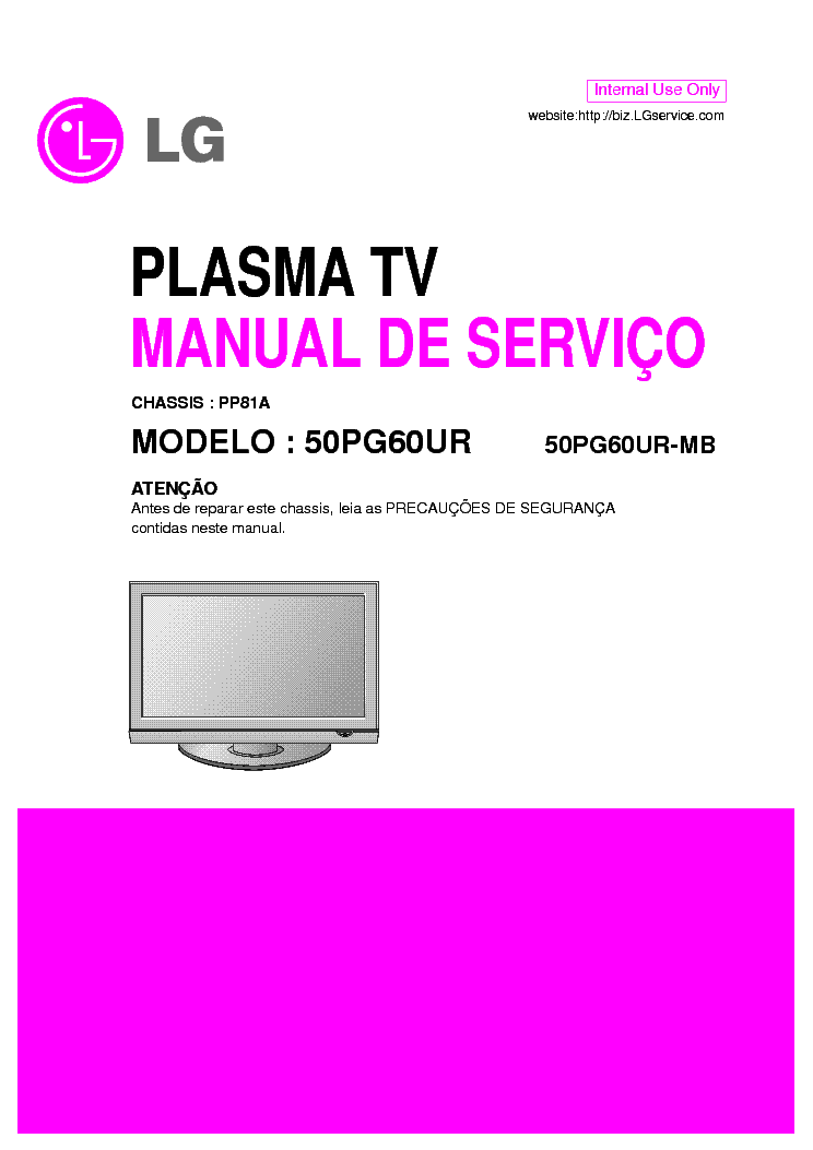 LG 50PG60UR-MB CHASSIS PP81A service manual (1st page)