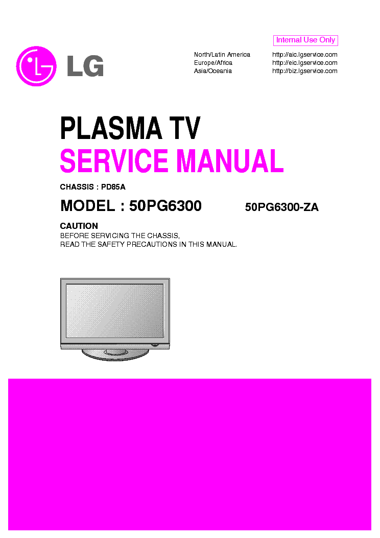 LG 50PG6300-ZA CHASSIS PD85A SM service manual (1st page)