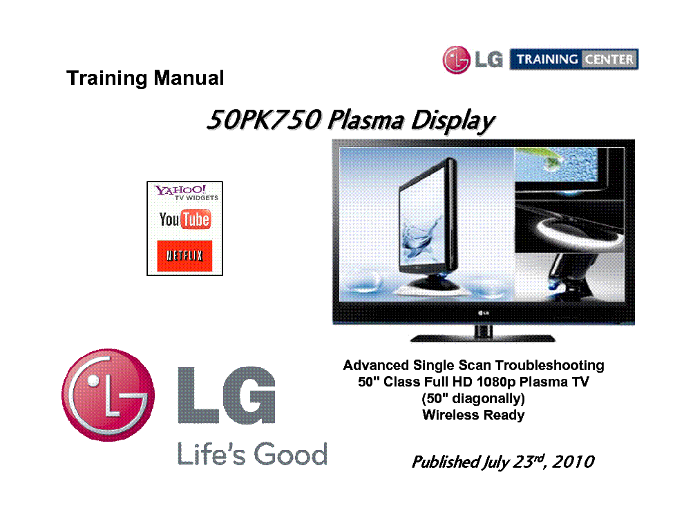 Lg 50pk750 Training Manual Service Manual Download Schematics