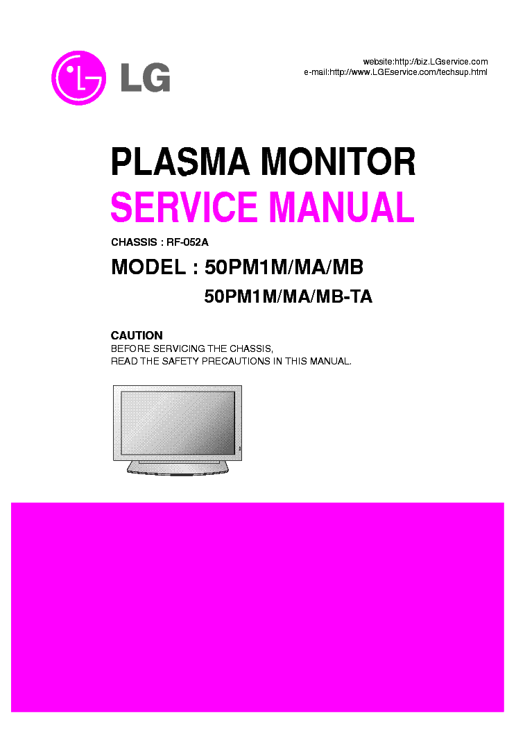 LG 50PM1M MA MB MB-TA CH RF-052A service manual (1st page)