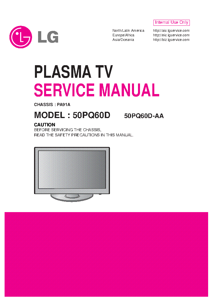LG 50PQ60D-AA PLASMA CHASSIS PA91A SM service manual (1st page)