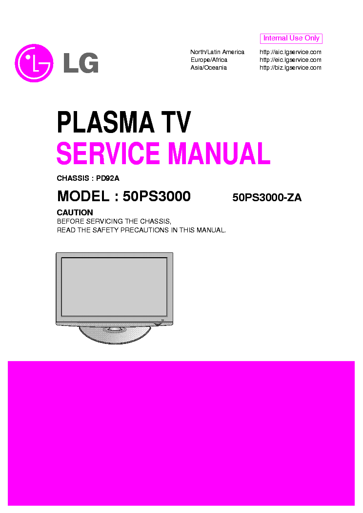 LG 50PS3000-ZA CH PD92A service manual (1st page)