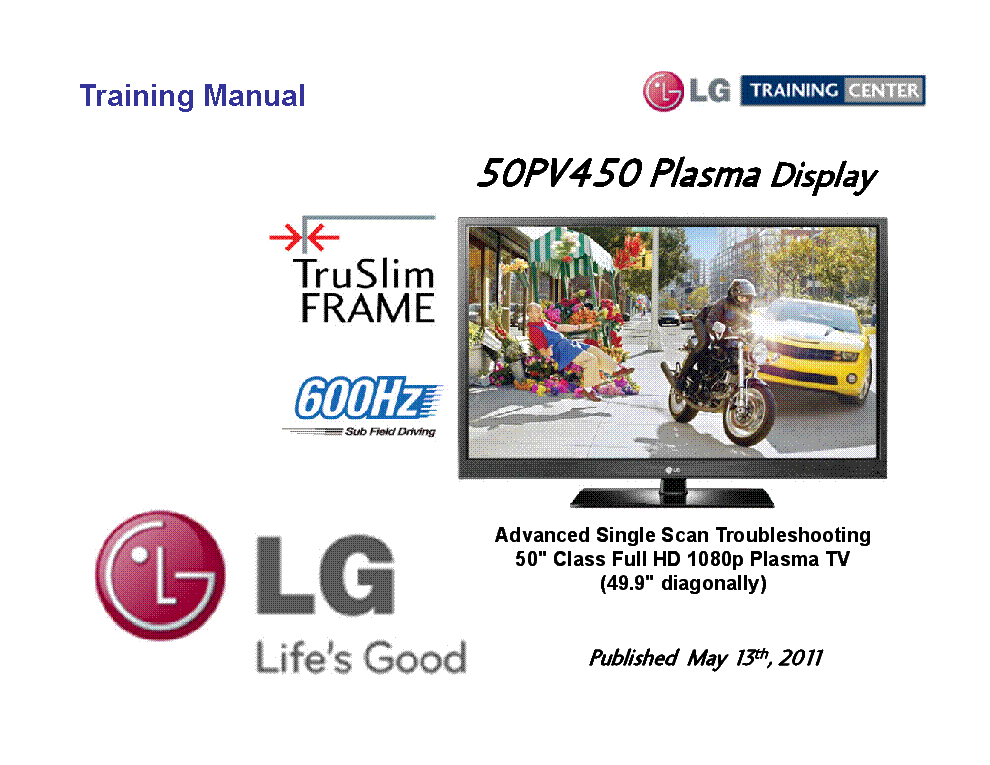 LG 50PV400-430-450 PLASMA TRAINING PU14K service manual (1st page)
