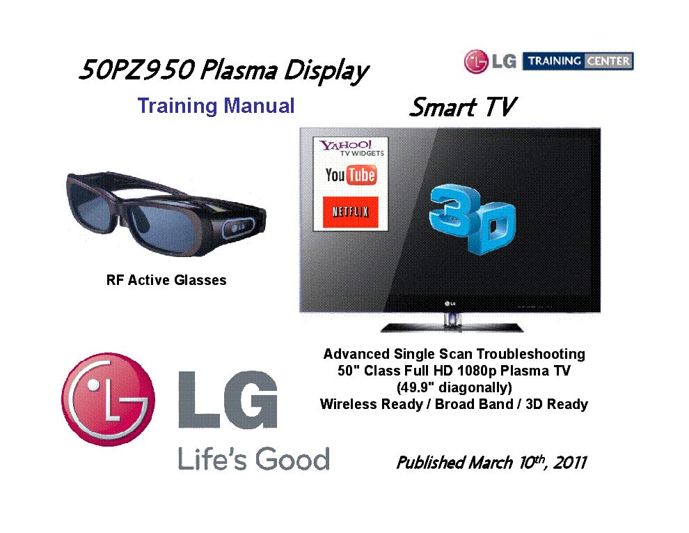 LG 50PZ950-UA PLASMA TRAINING PU12A service manual (1st page)
