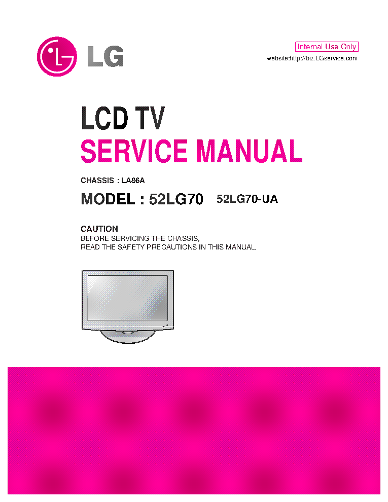 LG 52LG70-UA CHASSIS LA86A MFL42112401 service manual (1st page)