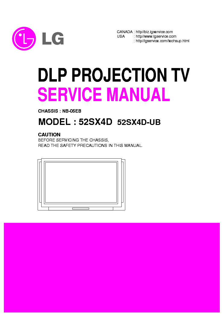LG 52SX4D service manual (1st page)