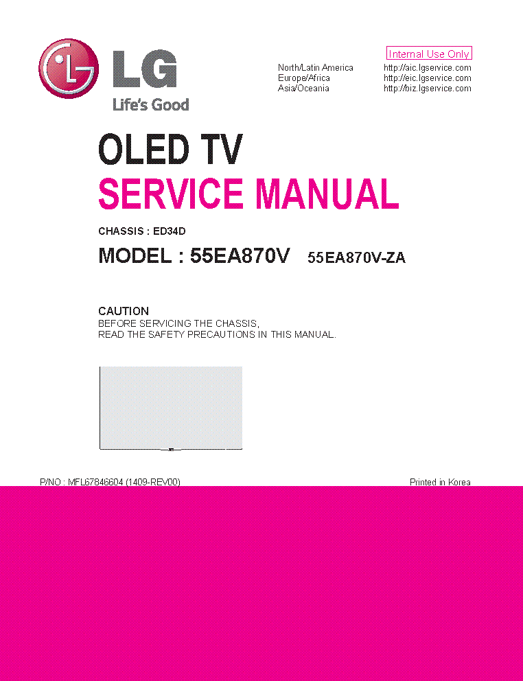 LG 55EA870V-ZA CHASSIS ED34D service manual (1st page)