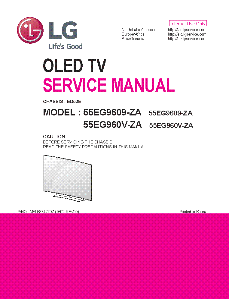 LG 55EG9609 ZA 55EG960V ZA CHASSIS ED53E SM service manual (1st page)