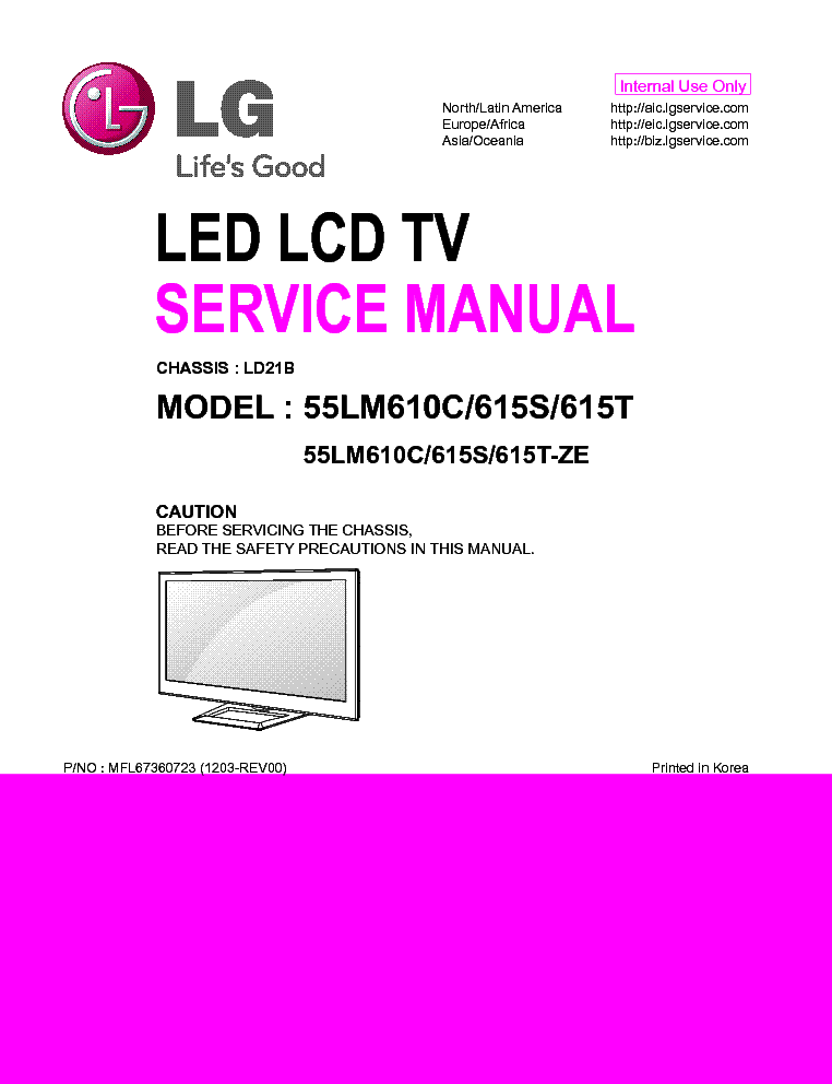 LG 55LM610C-ZE 55LM615S-ZE 55LM615T-ZE CH.LD21B service manual (1st page)