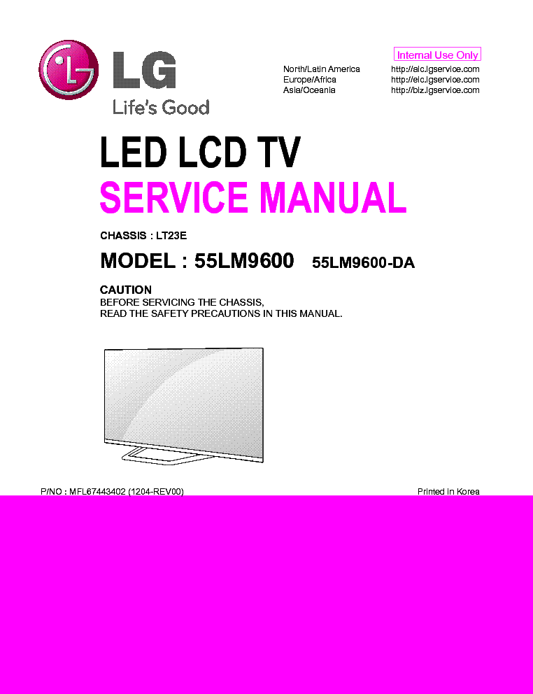 LG 55LM9600-DA CH.LT23E service manual (1st page)