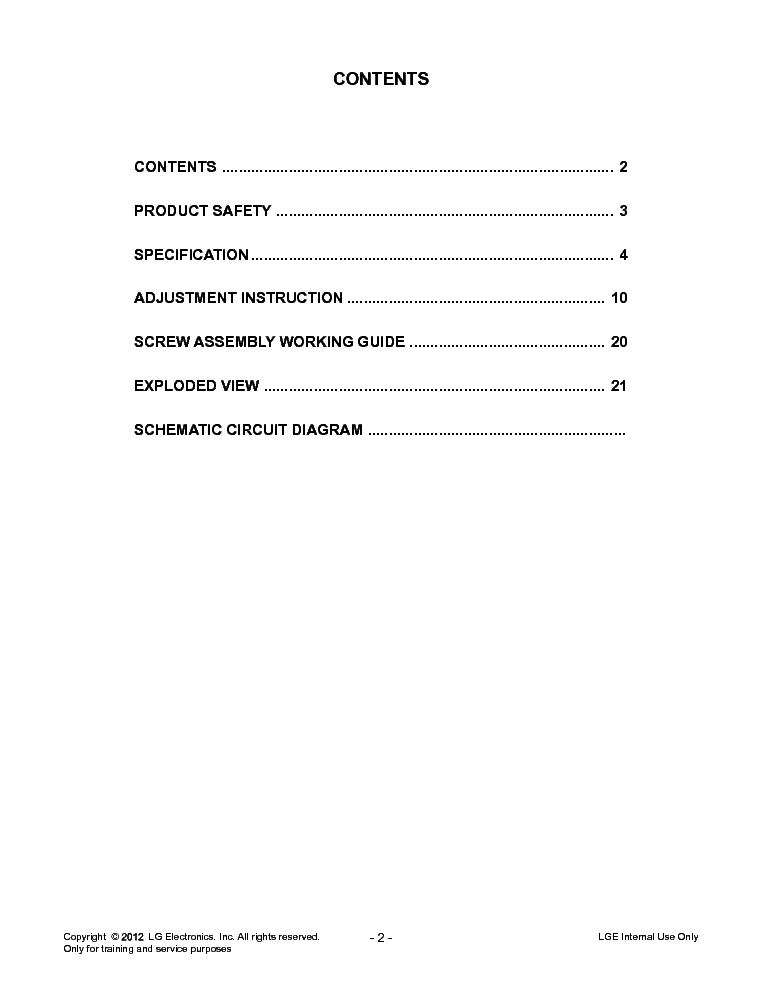 LG 55LS5700-UA CHASSIS LA22E MFL67460412 service manual (2nd page)