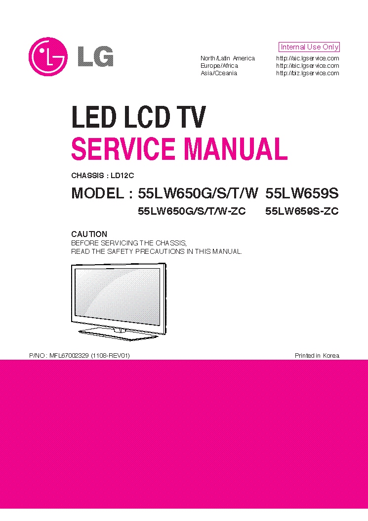 LG 55LW-650G-ZC 55LW650S-ZC 55LW650T-ZC 55LW650W-ZC 55LW659S-ZC CHASSIS-LD12E LED-LCD TV 2011 REV01 SM service manual (1st page)