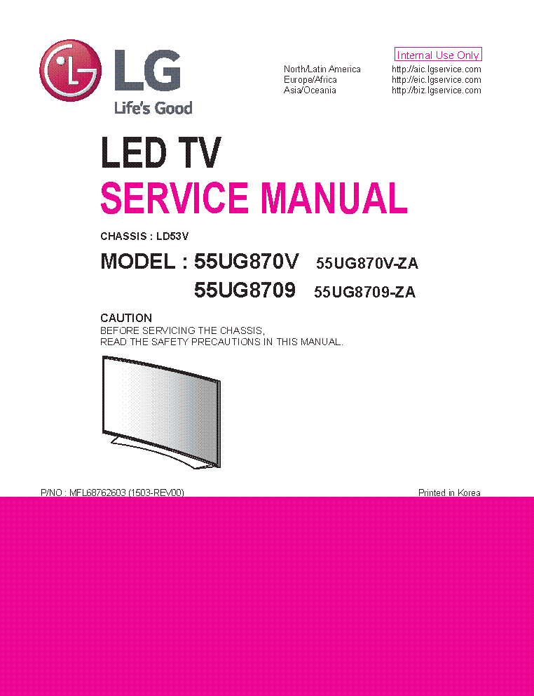 LG 55UG870V-ZA 55UG8709-ZA CHASSIS LD53V SM service manual (1st page)