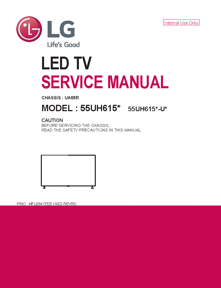 LG 55UH6150-UB 55UH615X-UX CHASSIS UA65R MFL69413320 1602-REV00 service manual (1st page)