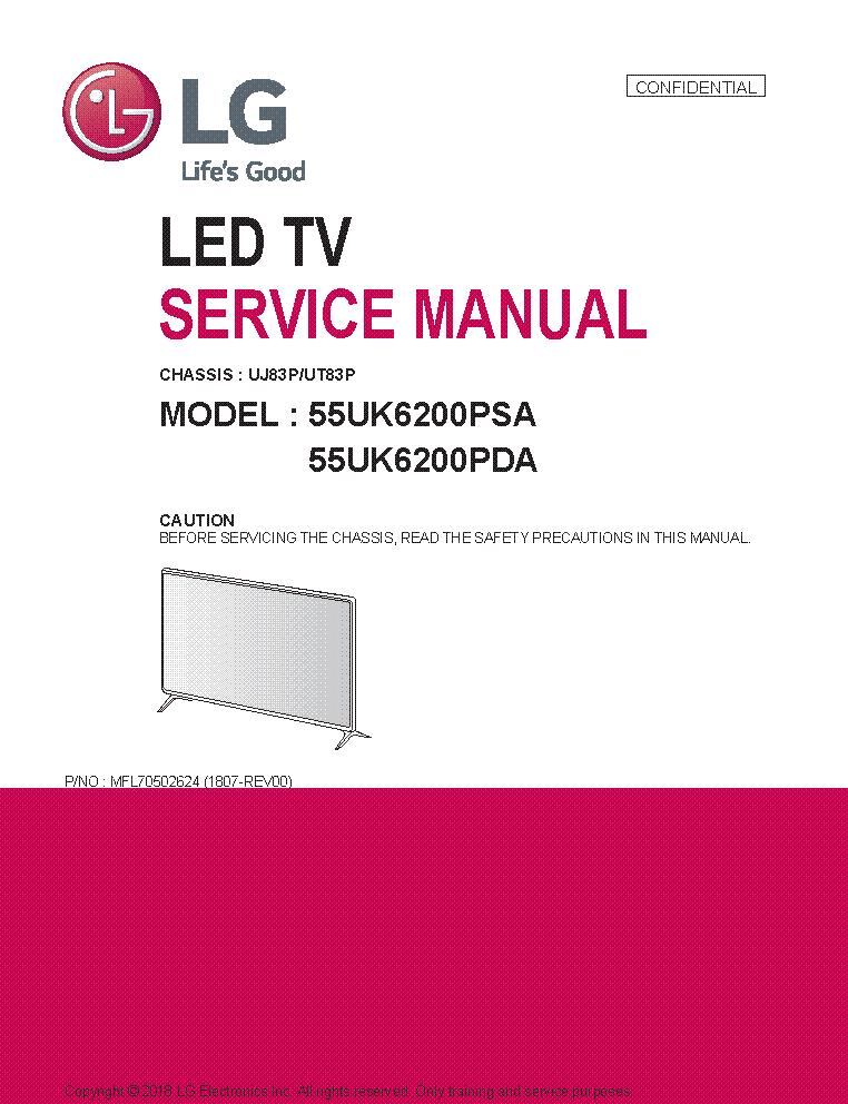 LG 55UK6200PSA PDA CHASSIS UJ83P UT83P SM service manual (1st page)