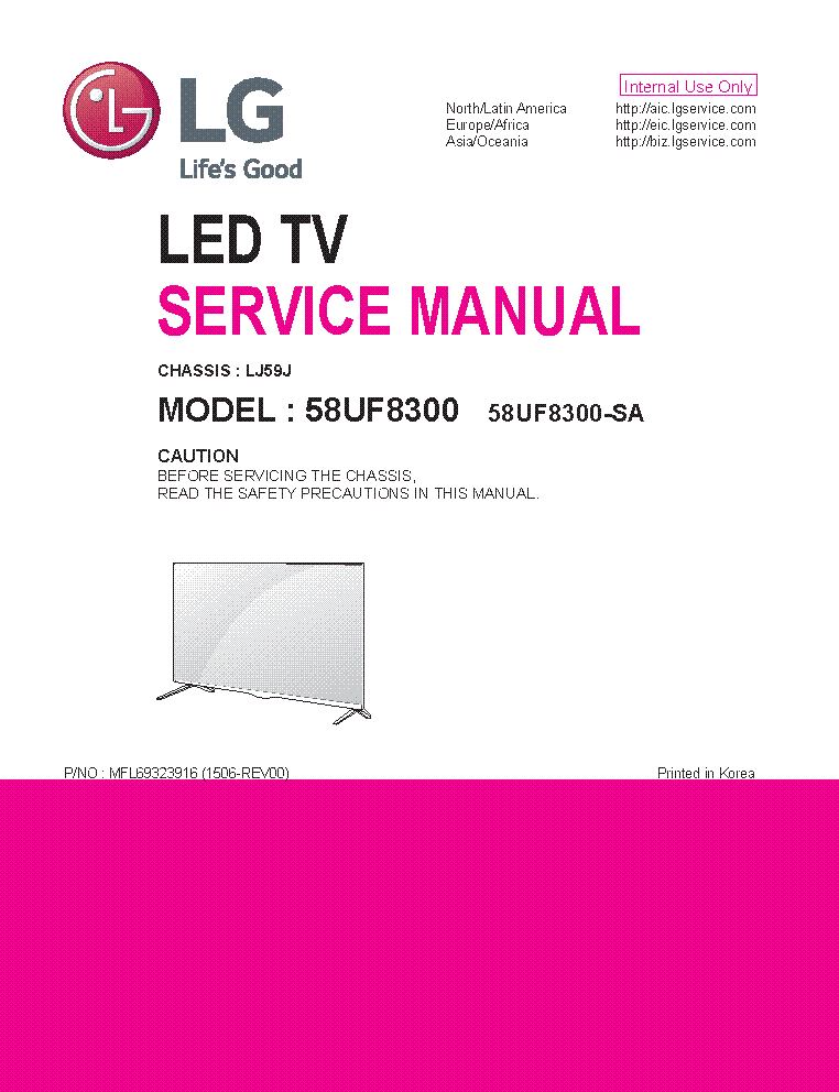 LG 58UF8300-SA CHASSIS LJ59J SM service manual (1st page)