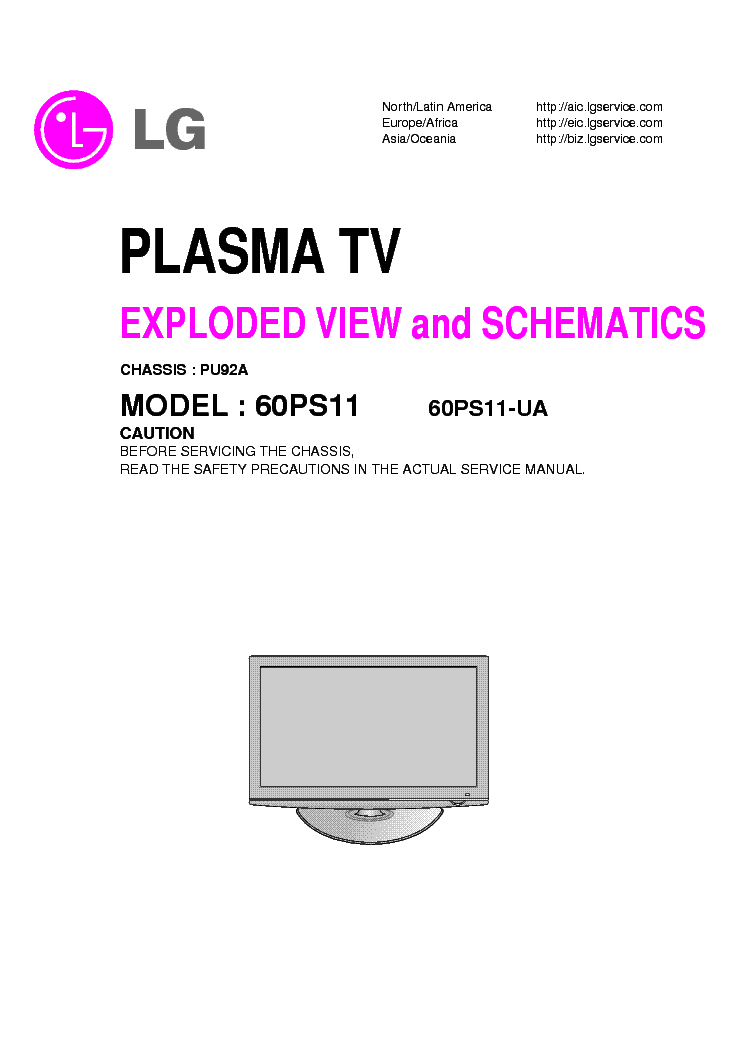 LG 60PS11 SCHEMATICS EXPLODED VIEW service manual (1st page)