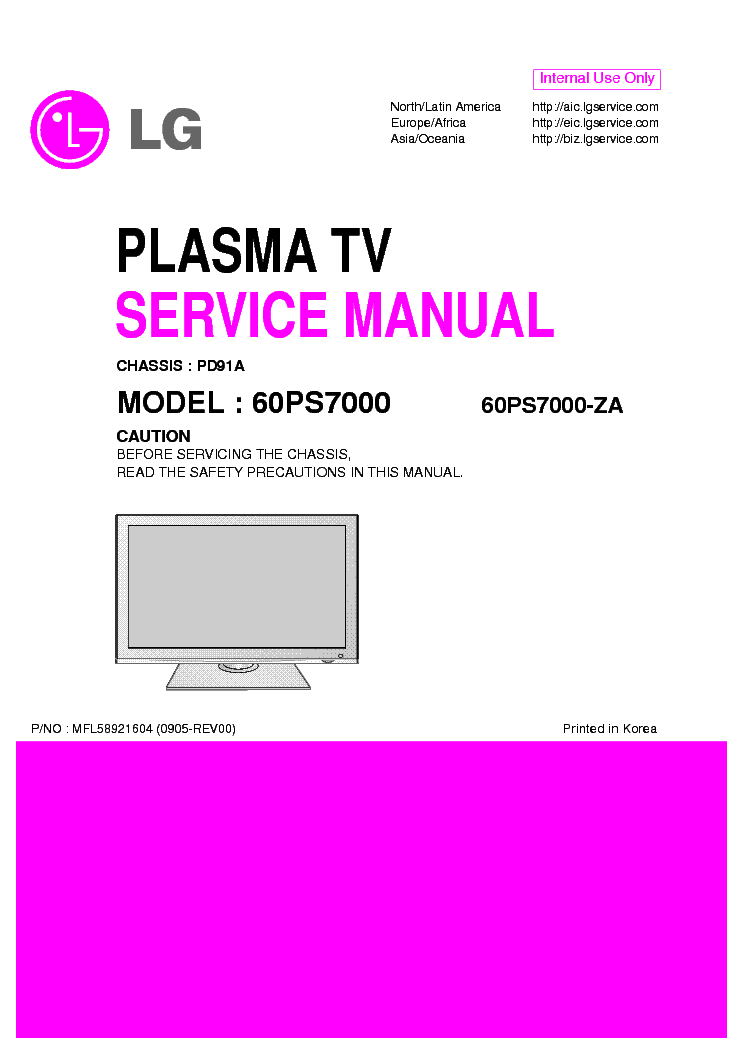 LG 60PS7000-ZA-CHASSIS PD91A service manual (1st page)