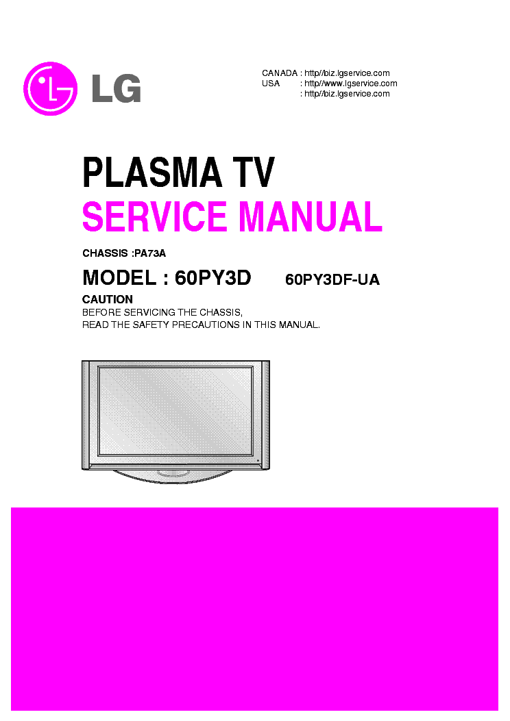 LG 60PY3D service manual (1st page)