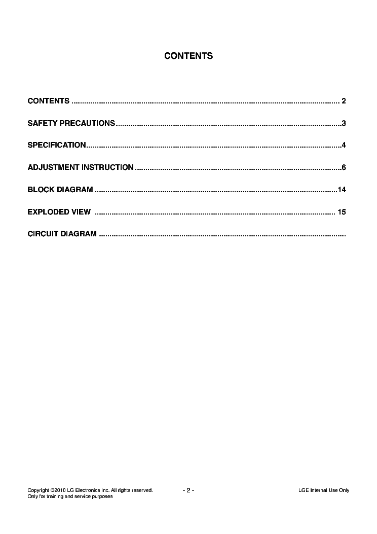 LG 60PZ550-ZA CHASSIS PD11A service manual (2nd page)