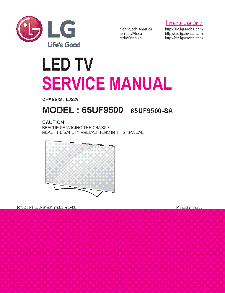 LG 65UF9500-SA CHASSIS LJ52V SM service manual (1st page)