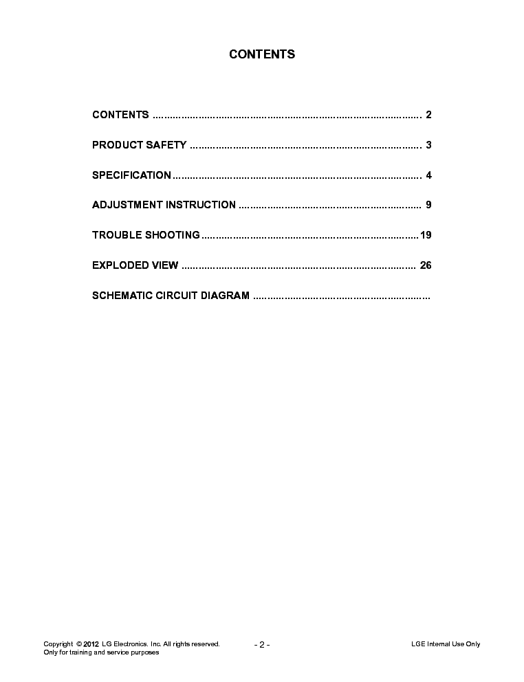 LG 72LM9500-DA CH.LT23J service manual (2nd page)