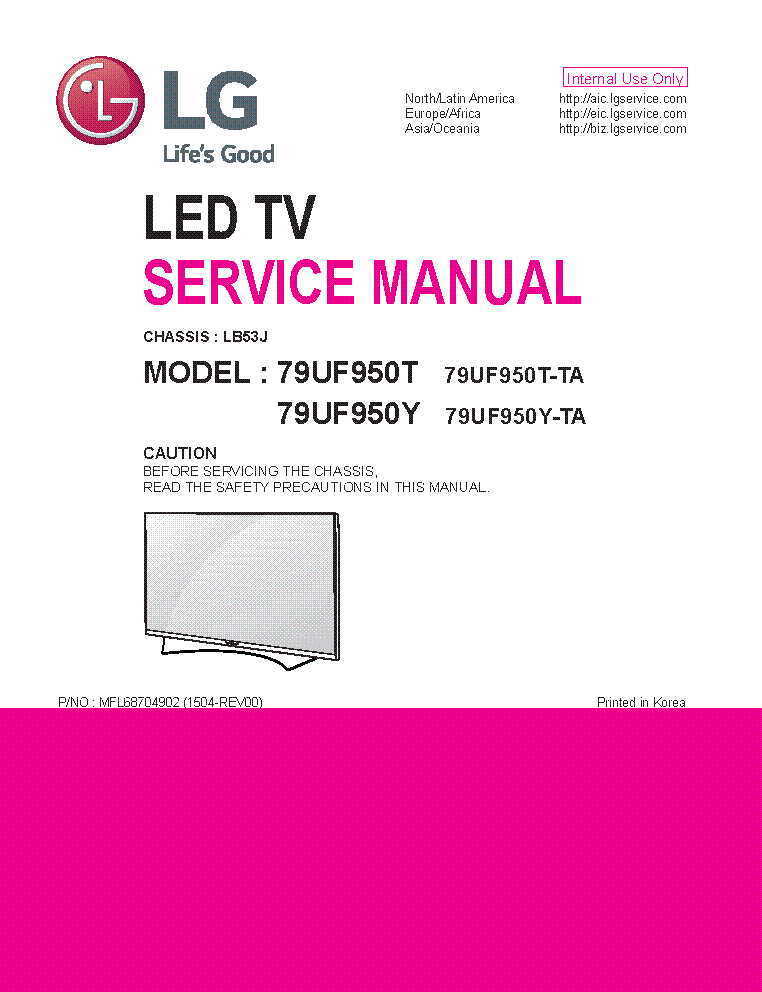 LG 79UF950T-TA 79UF950Y-TA CHASSIS LB53J SM service manual (1st page)