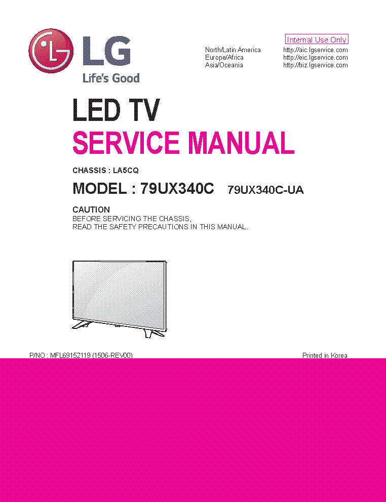 LG 79UX340C-UA CHASSIS LA5CQ MFL69152119 1506-REV00 service manual (1st page)