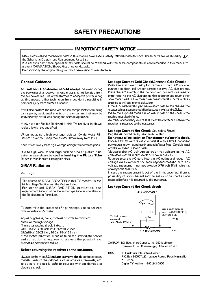 LG AC02SD CHASSIS 30FZ1DC SM service manual (2nd page)