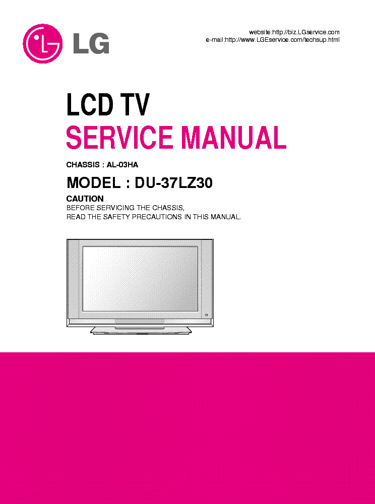 LG AL03HA CHASSIS DU37LZ30 LCD TV service manual (1st page)