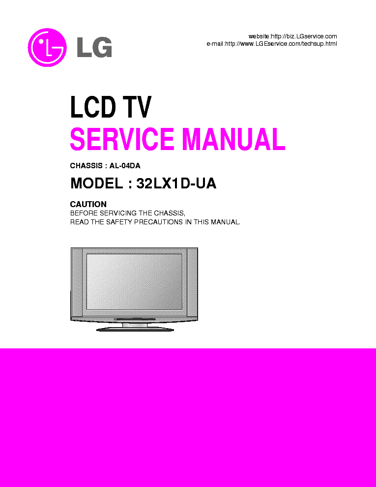 LG AL04DA CHASSIS32LX1DUA LCDTV service manual (1st page)