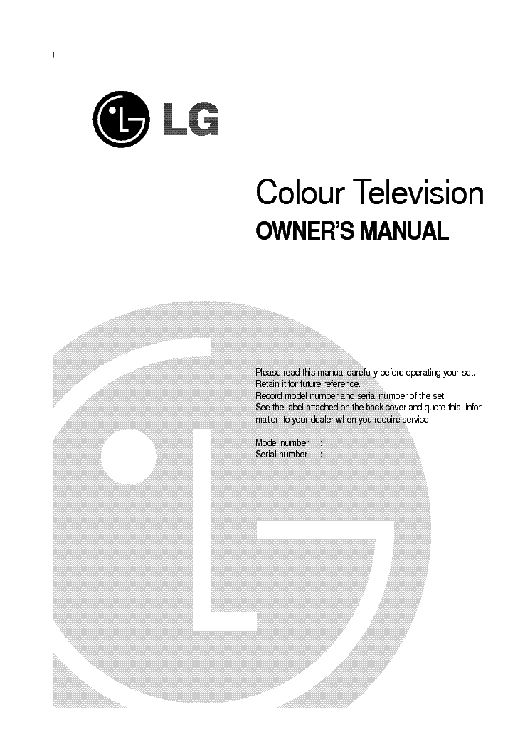 LG CE-21Q26ET OWNERS SM service manual (1st page)