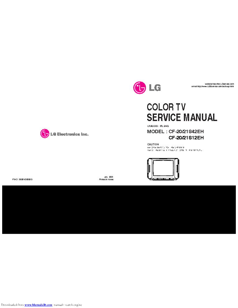 LG CF-20S42EH CF-21S42EH CF-20S12EH CF-21S12EH CHASSIS MC-84D service manual (1st page)