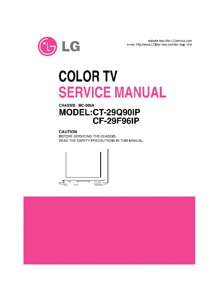 LG CF 29F96IP CT 29Q90IP CHASSIS MC 006A service manual (1st page)