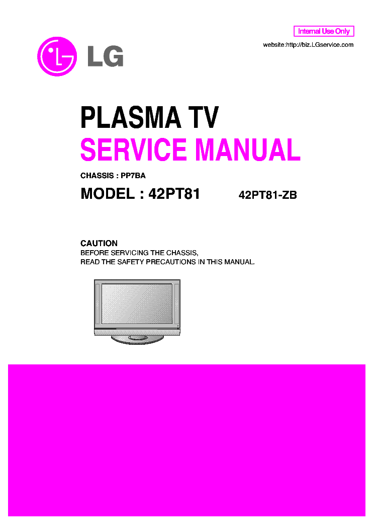 LG CHASSI-PP-7-BA-42-PT-81-ZB service manual (1st page)