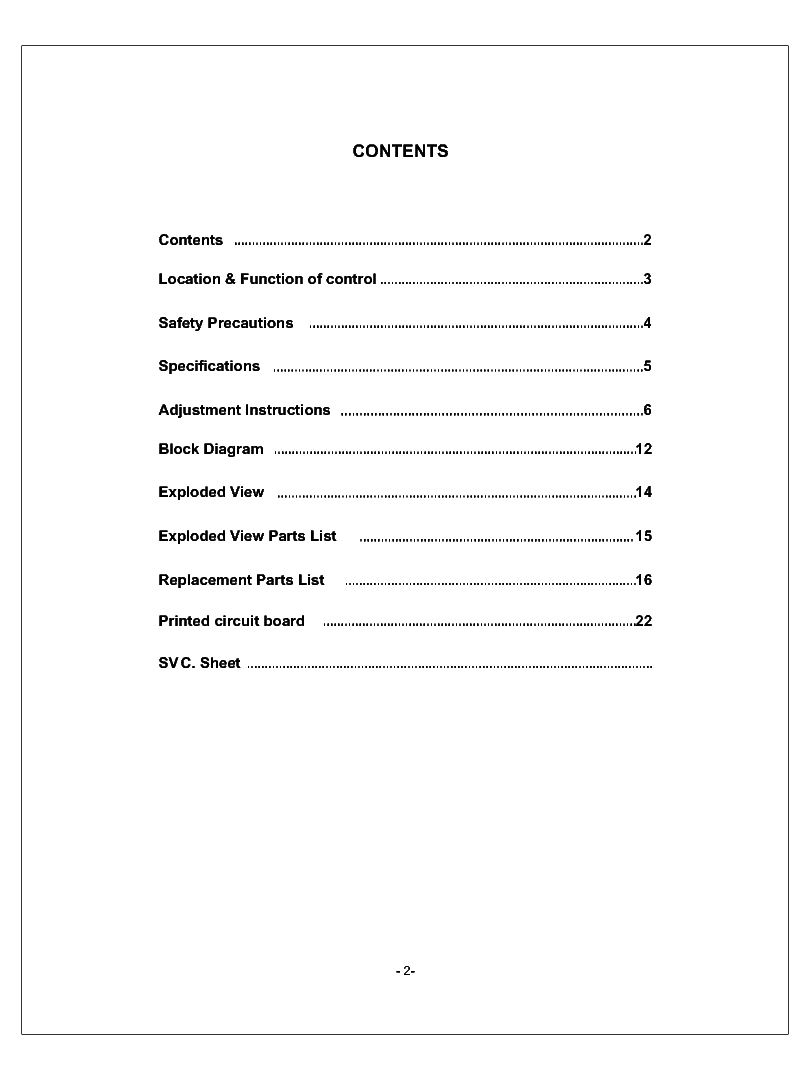 LG CHASSIS CW62A service manual (2nd page)