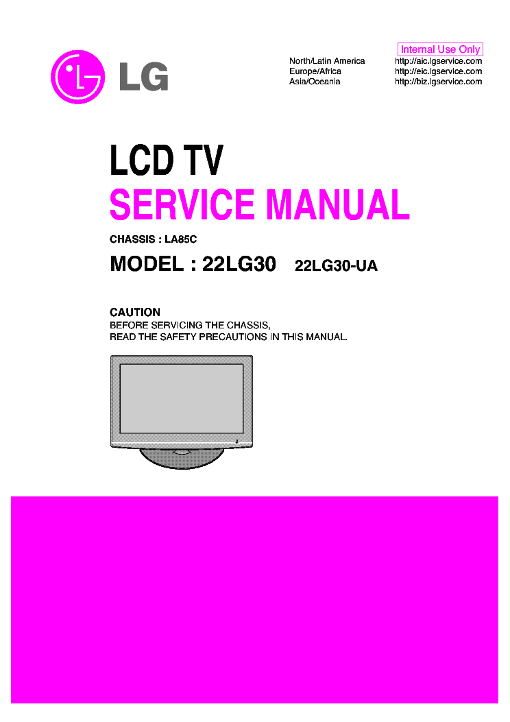 LG CHASSIS LA85C 22LG30 22LG30-UA service manual (1st page)