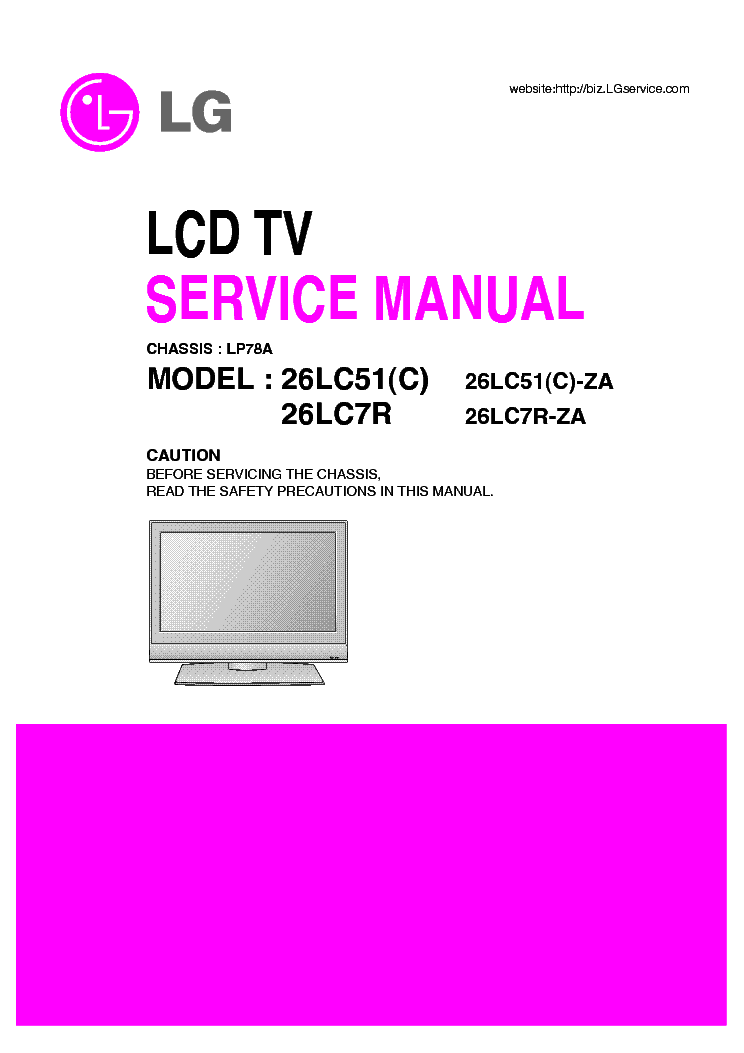 LG CHASSIS LP78A service manual (1st page)