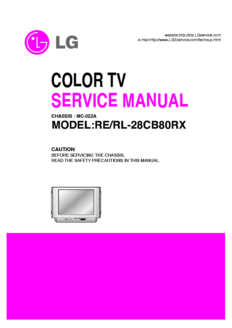 LG CHASSIS MC022A RE28CB80RX RL-28CD80RX service manual (1st page)