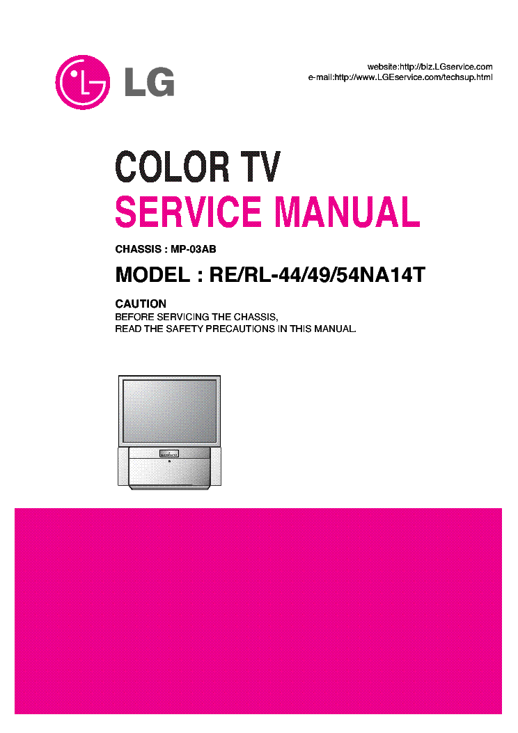 LG CHASSIS MP-03AB RE RL-44 49 54 NA14T service manual (1st page)