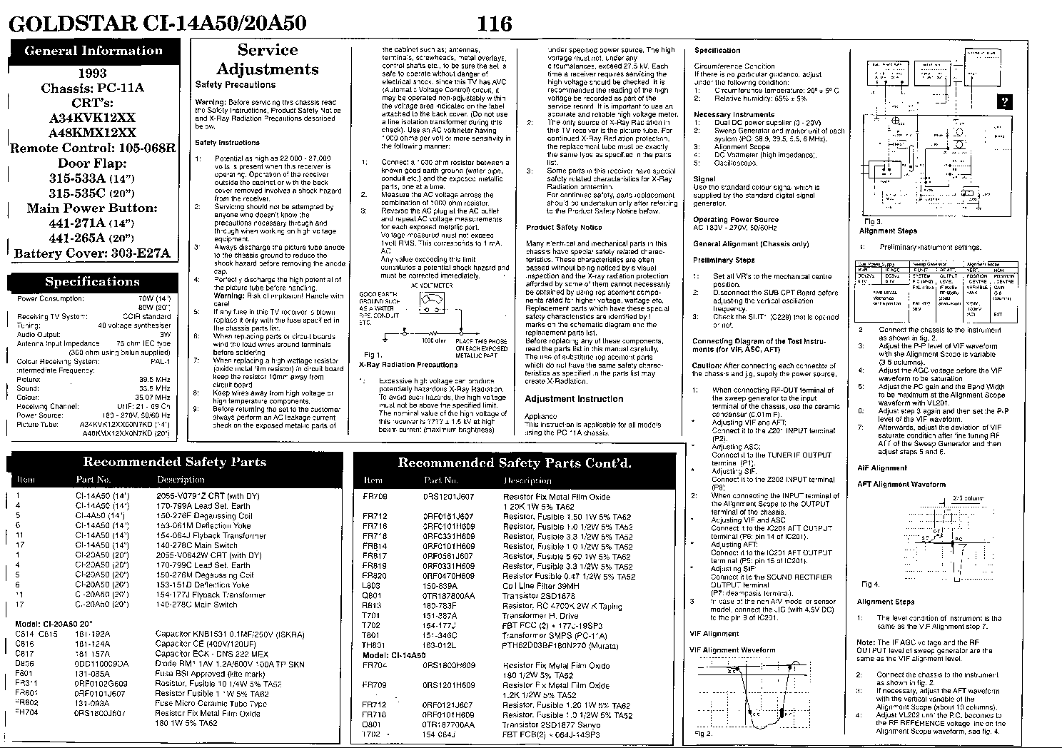 LG CI-14A50 20A50 service manual (1st page)