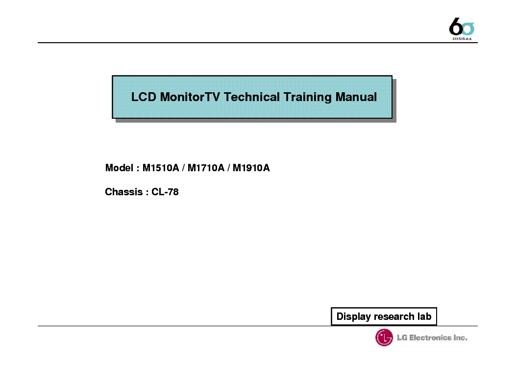 LG CL-78 CHASSIS TRAINING MANUAL service manual (1st page)